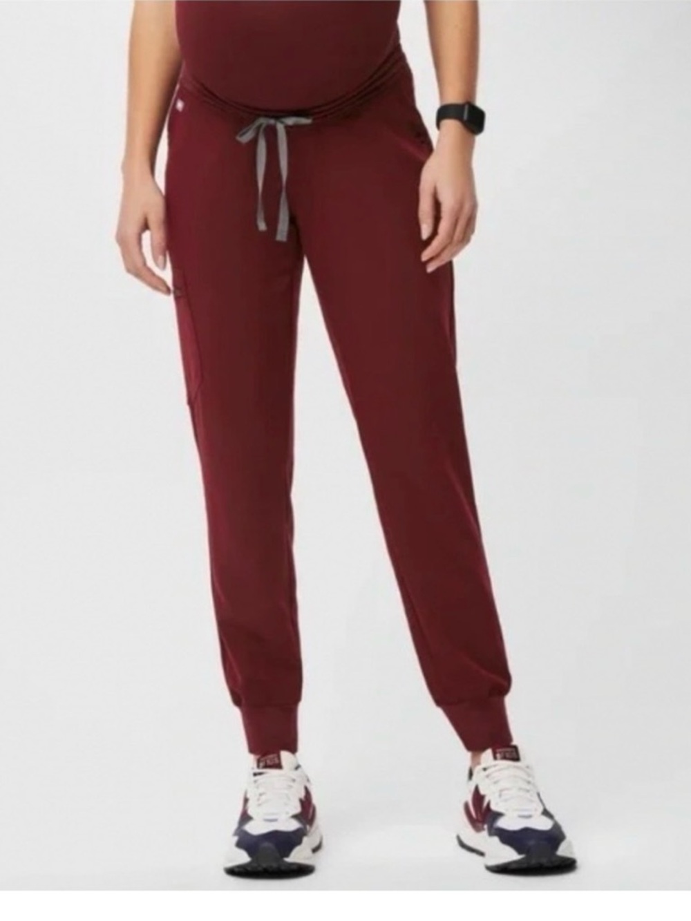 Figs Burgundy Maternity Jogger Pants
